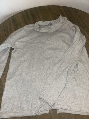Vineyard Vines Womens Light Gray Long-Sleeve Turtleneck Sweater Open Back